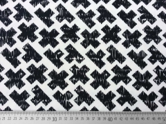 Jersey gestrichelte Kreuze, schwarz weiss