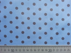 beschichtete Baumwolle Punkte 8mm, grau hellblau