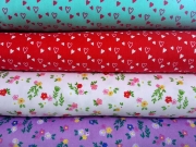 Feincord Blumen & Bl�tter, flieder