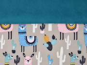 Softshell Jackenstoff Lamas Kaktus, rosa beige