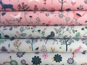 Jersey Blumen Little Darling, hellgrau