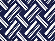 Viskose Jersey Webmuster, dunkelblau creme