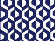 Viskose Jersey grafisches Muster, dunkelblau creme