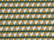 Viskosejersey grafisches Muster Retro, gr�n taupe