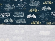 angerauter Sweat Fahrzeuge, dunkelpetrol