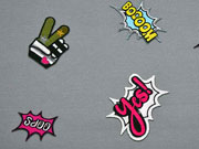 RESTST�CK 75 cm Jersey Digitaldruck Patches, pink grau