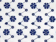 bestickte Webware Bl�mchen Lochstickerei, dunkelblau wei�