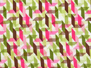 Viskosejersey grafisches Muster, khaki pink