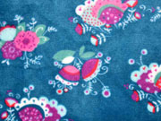 Wellnessfleece Blumen, petrol