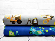 Baumwolle Baustellenfahrzeuge, mittelblau