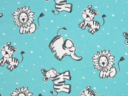 Baumwolle Zoo Tiere, mint