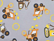 Baumwolle Baustellenfahrzeuge, grau