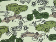 Baumwolle Autos Motorr�der, gr�n