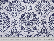 Dekostoff Jacquard Ornamente Doubleface blau grau