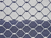 Dekostoff Jacquard Gitternetz Doubleface blau grau