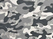 Jersey Camouflage Glitzer, grau