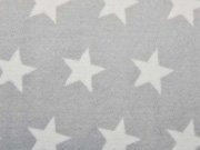Wellness Fleece Flanell Jacquard Sterne, hellgrau