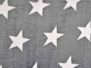 Wellness Fleece Flanell Jacquard Sterne, mittelgrau