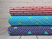 Badestoff Badeanzugstoff Wellen Fische, t�rkis