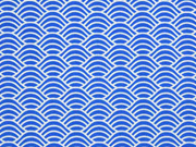Baumwolle Wellen, mittelblau
