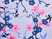 Baumwolle Blumenranken, hellblau