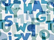 Jersey Buchstaben, blau mint creme