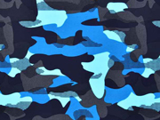Badestoff Bikinistoff Camouflage, blau schwarz
