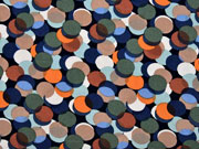 Viskose mittlere Kreise, khaki k�rbis indigoblau