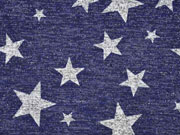 Strick Sterne Glitzer, dunkelblau meliert