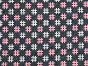 Wool Touch Rauten Hashtags, rosa anthrazit
