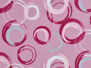 Softshell Stoff Jackenstoff Kringel Kreise, rosa