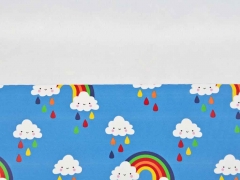 Regenmantelstoff Regenbogen Wolken, Himmelblau