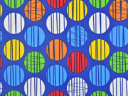 Regenmantelstoff gemusterter Kreise, bunt blau