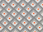 leichte Viskose Striche Rauten, rostrot ecrue