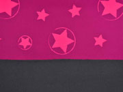 Softshell Stoff Jackenstoff Sterne, neonpink pink