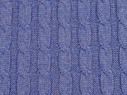 Strickstoff 100% Baumwolle Zopfmuster, jeansblau melange