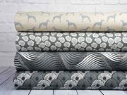 Jacquard Strick geometrisches Kreise Blumen meliert, anthrazit