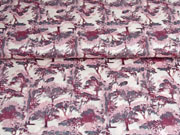 Baumwollsatin B�ume, bordeaux rosa