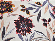 Viskose gro�e Blumen, braun orange hellbeige