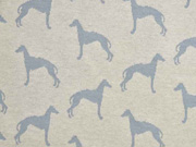 Jacquard Strick Windhunde, grau hellbeige