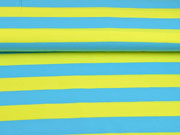 Jersey Blockstreifen, gelb t�rkis