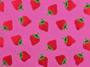 Jersey Glitzer Erdbeeren, pink