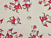 Canvas Stoff Weihnachtsm�nner Pilze, Natur