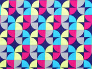 Baumwolle Retromuster Kreise, dunkelblau