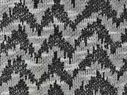 Jacquard Strick Zickzack, grau/schwarz