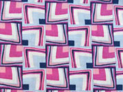 Restst�ck 35cm Voile Viskose bunte Quadrate - hellblau/pink