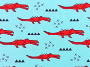 Jersey Origami Krokodile - hellblau