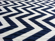 RESTST�CK 125 cm Jacquard Stoff Zickzack Struktur, blau creme