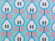 RESTST�CK 30 cm Jersey Retro Birnen,hellblau weiss auf hellmint