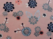 RESTST�CK 74 cm Jersey Blumen & Bl�tter auf altrosa